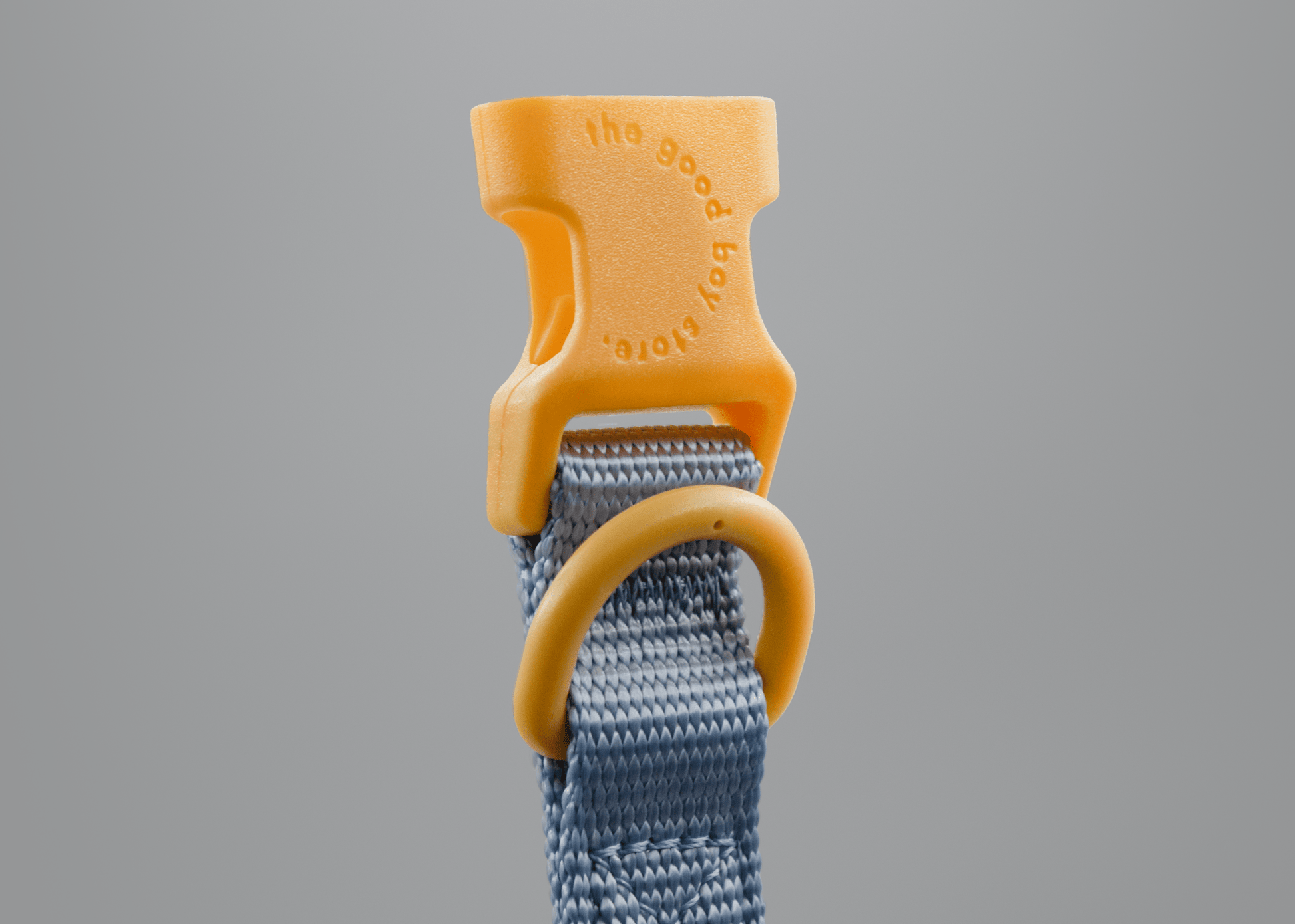 "Bloo" Dog Collar - The Good Boy Store. Baby Blue Dog Collar with Yellow Detailing. Adjustable with Quick Release Buckles.
